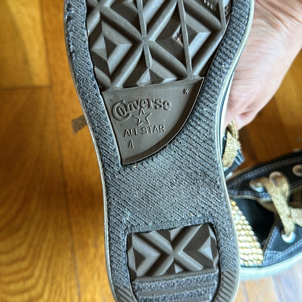 Gold Rhinestone Converse High Tops ⭐️⭐️ - Picture 7 of 8
